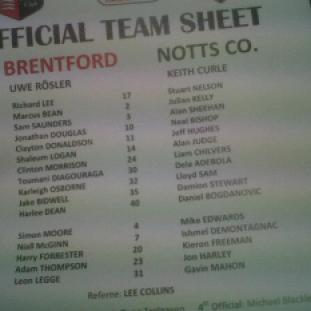 Brentford vs Notts County